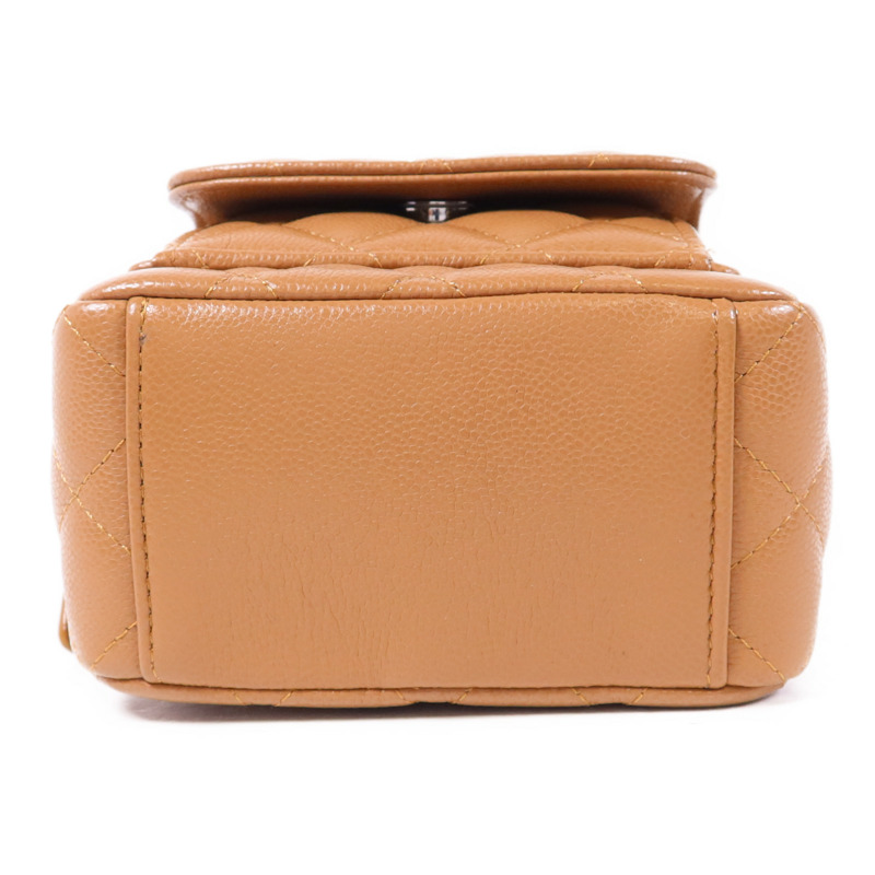 CHANEL 牛皮皮革Mini Backpack銀扣背包-4