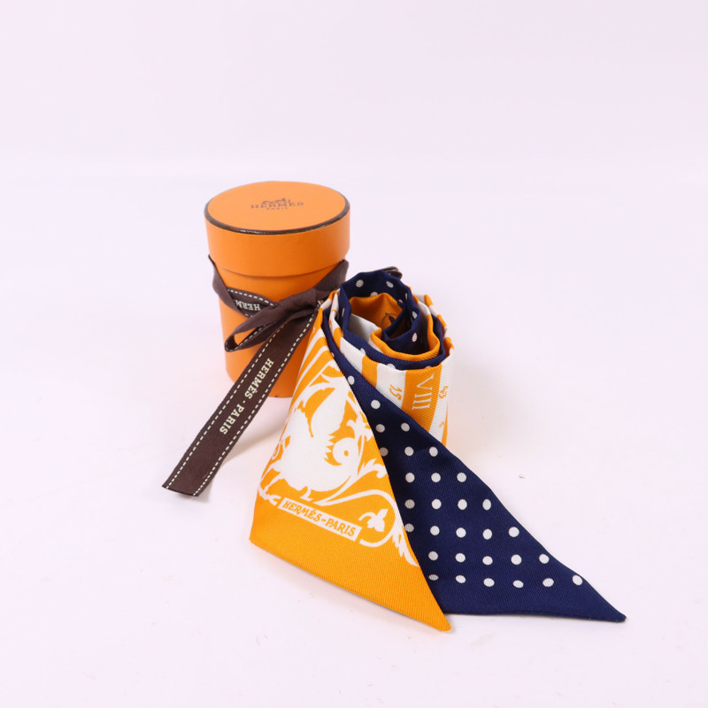 HERMES 絲質Twilly絲巾-9