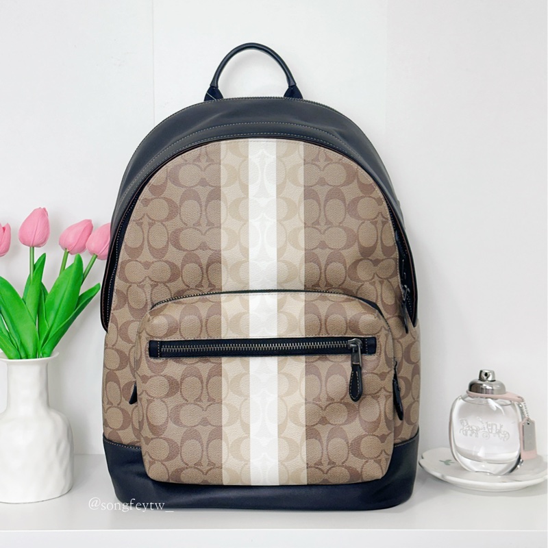 Coach 男款 雙拉鍊後背包-0