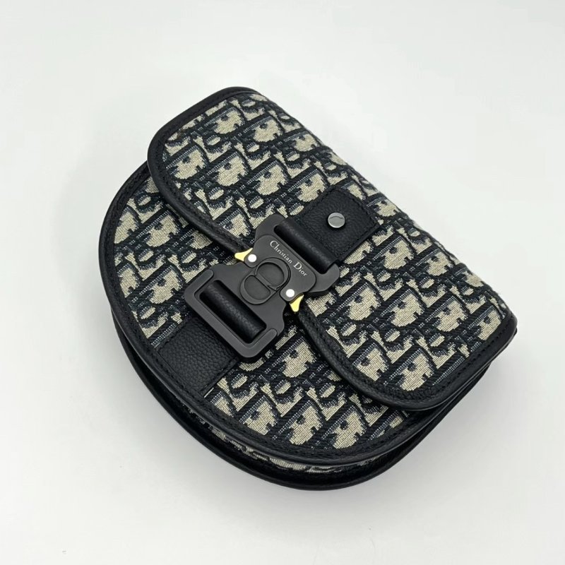 DIOR Gallop藍色老花馬鞍包20.5*16*5 全新閒置配件吊牌塵袋保卡-3