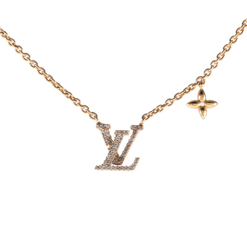 LOUIS VUITTON 合金LV帶鑽項鏈項鍊-0
