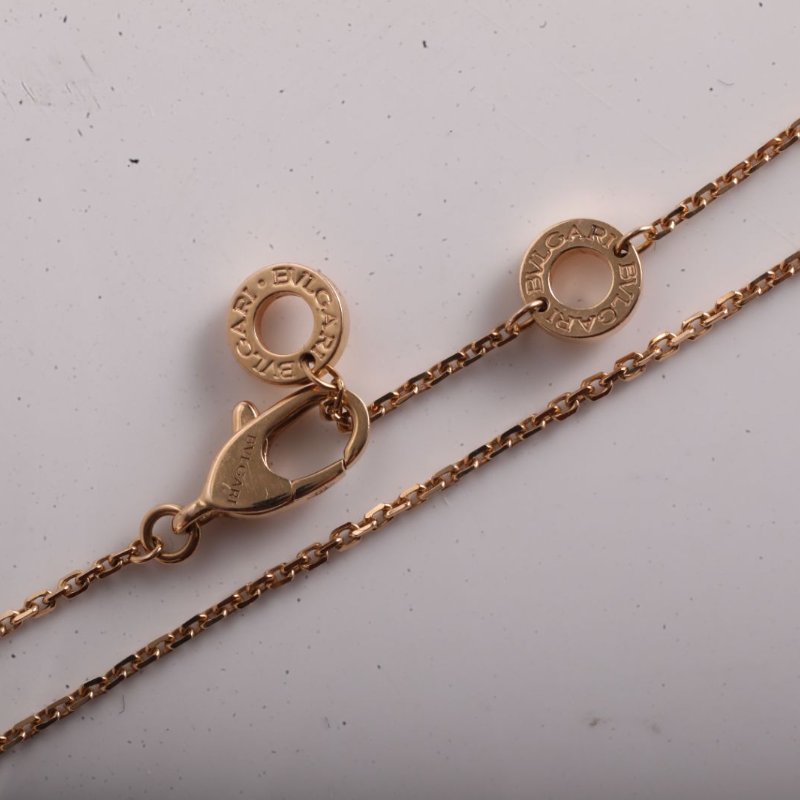 BVLGARI DIVASDREAM扇邊鑲鑽項鏈中號珍珠母貝18K玫瑰金/鑽石/白貝母項鏈玫瑰金18K項鍊-4
