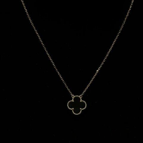 VCA 黑花中號四葉草項鍊 98新 鍊長41cm