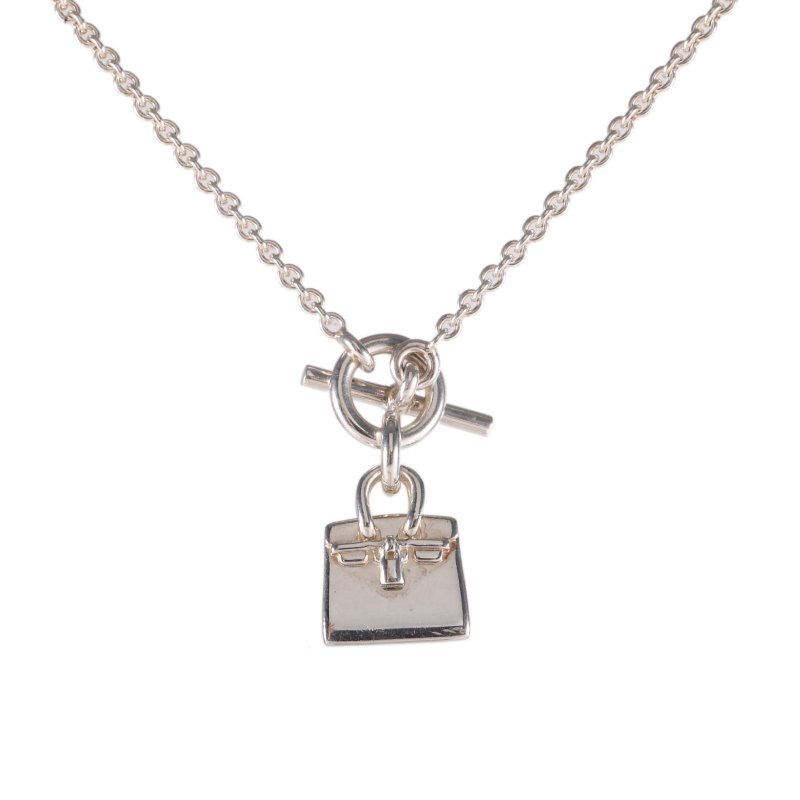 HERMES Amulettes純銀KELLY項鏈AG925銀項鏈項鍊-0
