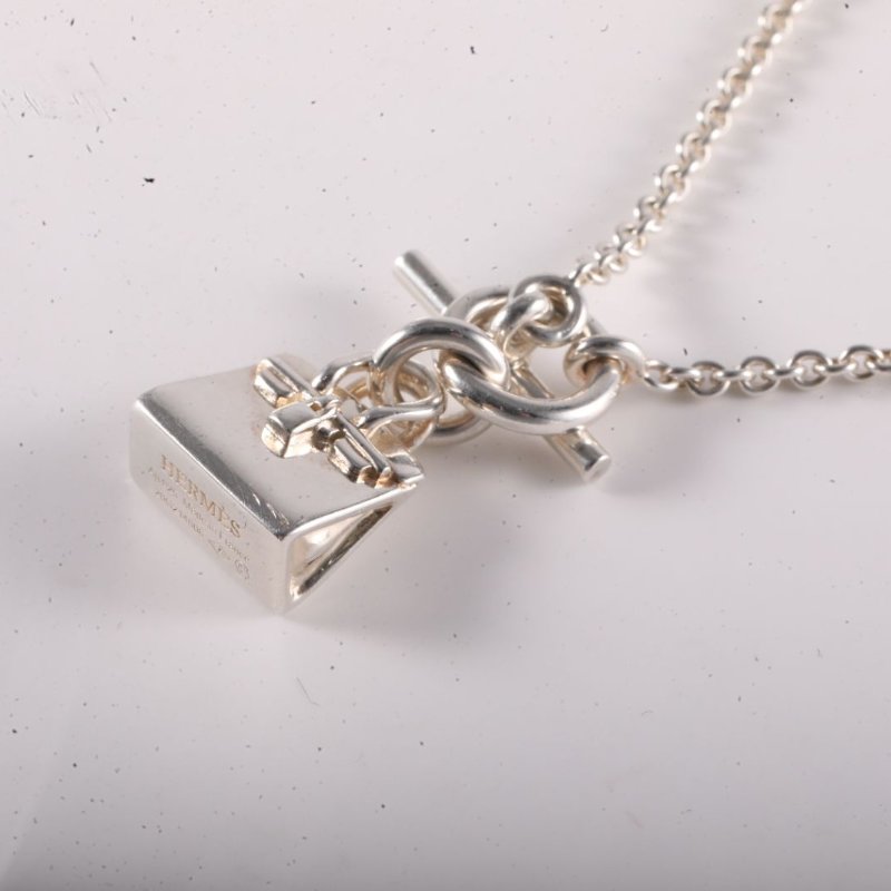 HERMES Amulettes純銀KELLY項鏈AG925銀項鏈項鍊-1