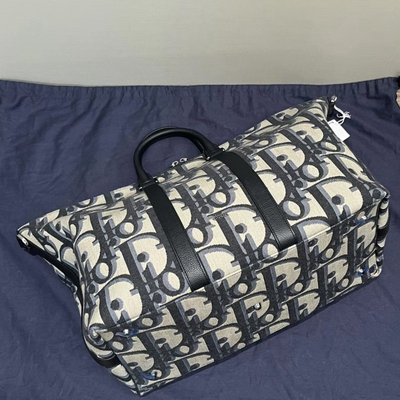 DIOR Weekender 40藍色老花手提肩背旅行袋41.5*34*22 全新閒置配件塵袋保卡吊牌-4