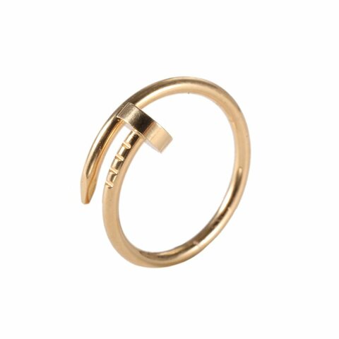 Cartier JUSTEUNCLOU窄版釘子戒指18K黃金52黃金戒指