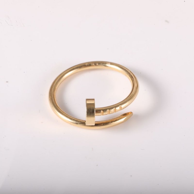 Cartier JUSTEUNCLOU窄版釘子戒指18K黃金52黃金戒指-1