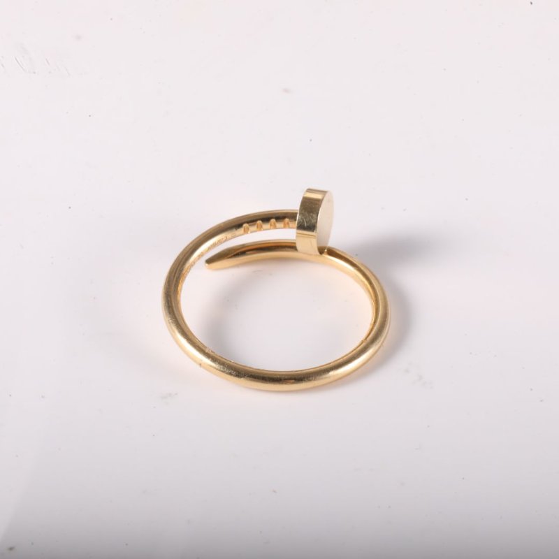 Cartier JUSTEUNCLOU窄版釘子戒指18K黃金52黃金戒指-2