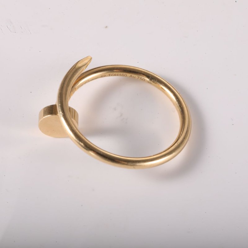 Cartier JUSTEUNCLOU窄版釘子戒指18K黃金52黃金戒指-3