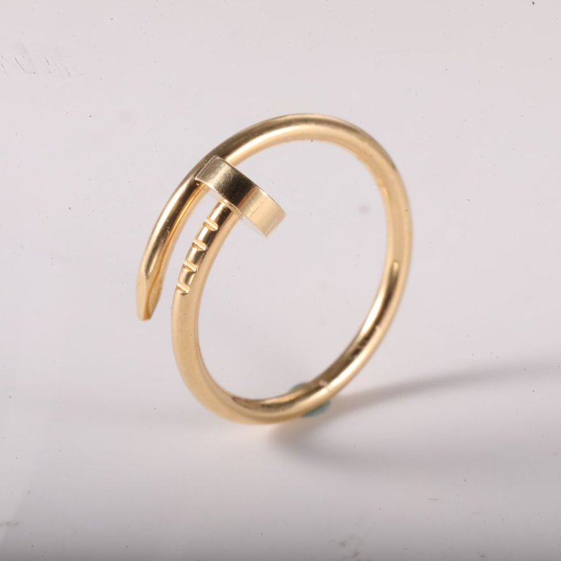 Cartier JUSTEUNCLOU窄版釘子戒指18K黃金52黃金戒指-4