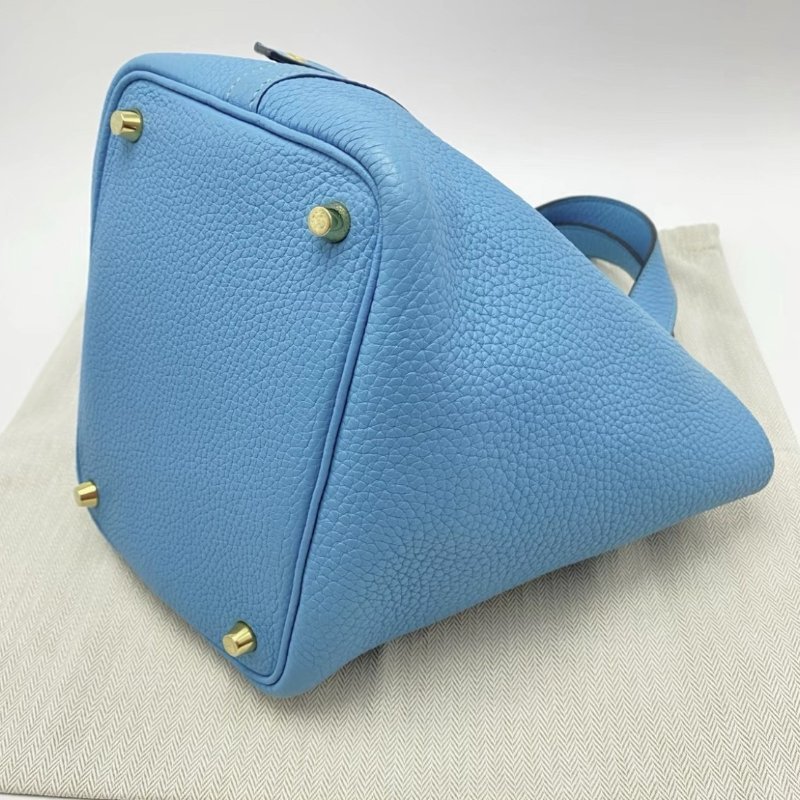 HERMES 金扣18菜籃子18*18*13 98新配件塵袋鑰匙鎖-2