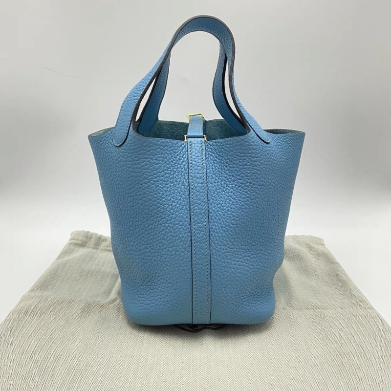 HERMES 金扣18菜籃子18*18*13 98新配件塵袋鑰匙鎖-5