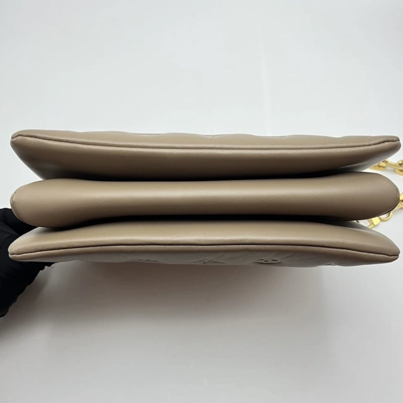 LV Coussin PM灰褐色老花肩背斜背包 芯片款 26.5*20*12 99新配件盒子塵袋-3