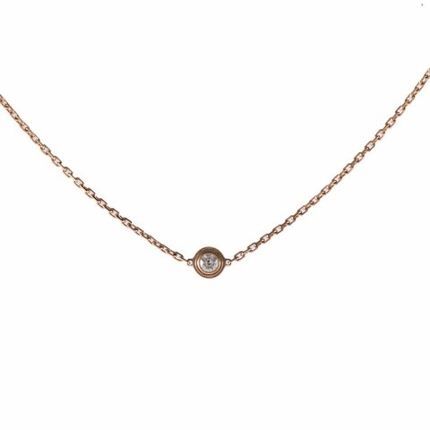 Cartier CARTIERD&#039;AMOUR單鑽手鏈小號18K玫瑰金/鑽石S-M碼玫瑰金18K手鍊／手環