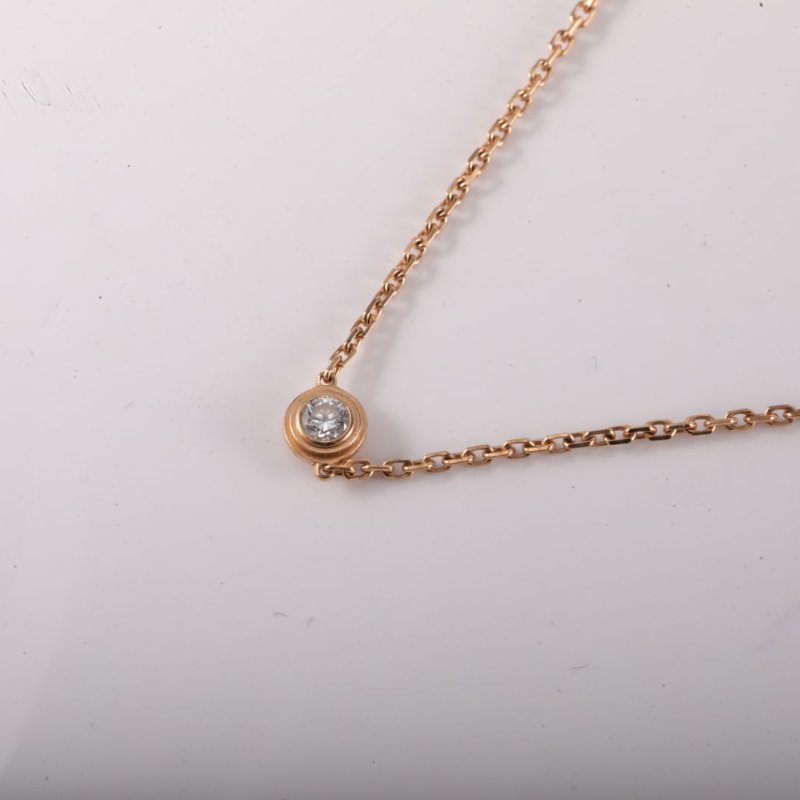 Cartier CARTIERD&#039;AMOUR單鑽手鏈小號18K玫瑰金/鑽石S-M碼玫瑰金18K手鍊／手環-1