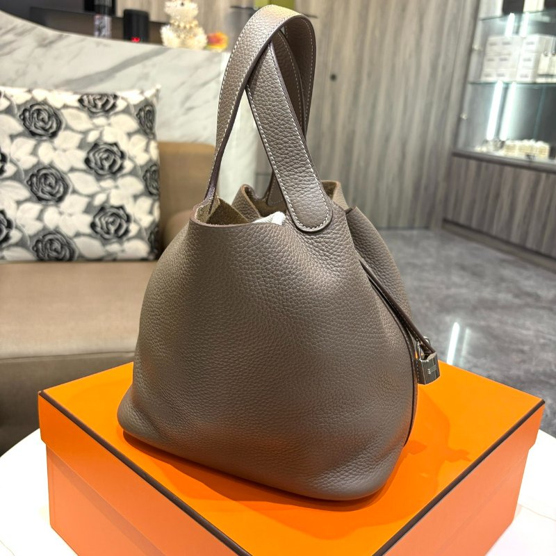 *SHIHNA名牌精品*HERMÈS 愛馬仕Picotin 大象灰銀 22cm Y刻-3