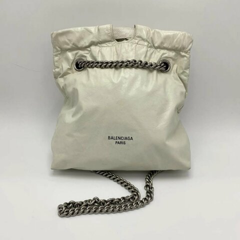 BALENCIAGA 白色crush小號肩背垃圾袋25*24*10 98新配件塵袋