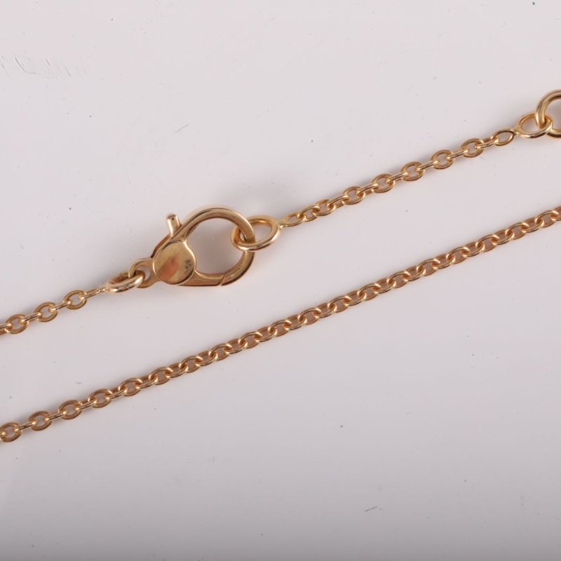 HERMES Finesse小Q項鏈滿鑽18K玫瑰金/鑽石項鏈玫瑰金18K項鍊-4