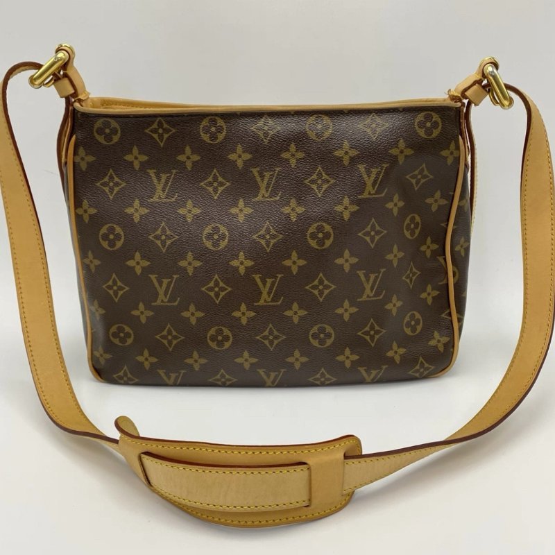 LV 老花曼哈頓塞納河肩背斜背包 30*25*11 98新配件塵袋-5