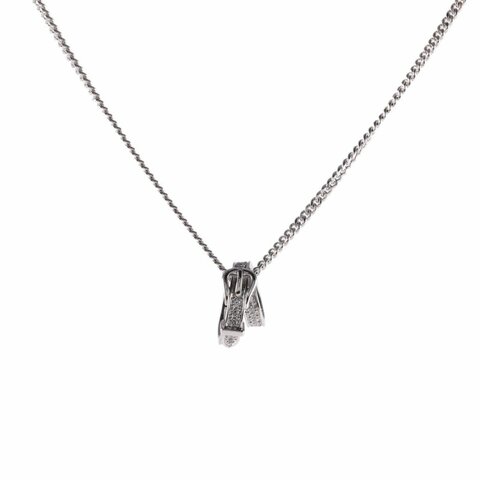 HERMES 18K白金鑽石白金全新愛馬仕Etriviere系列，滿鑽項鏈，專櫃10w，25年18K/項鍊