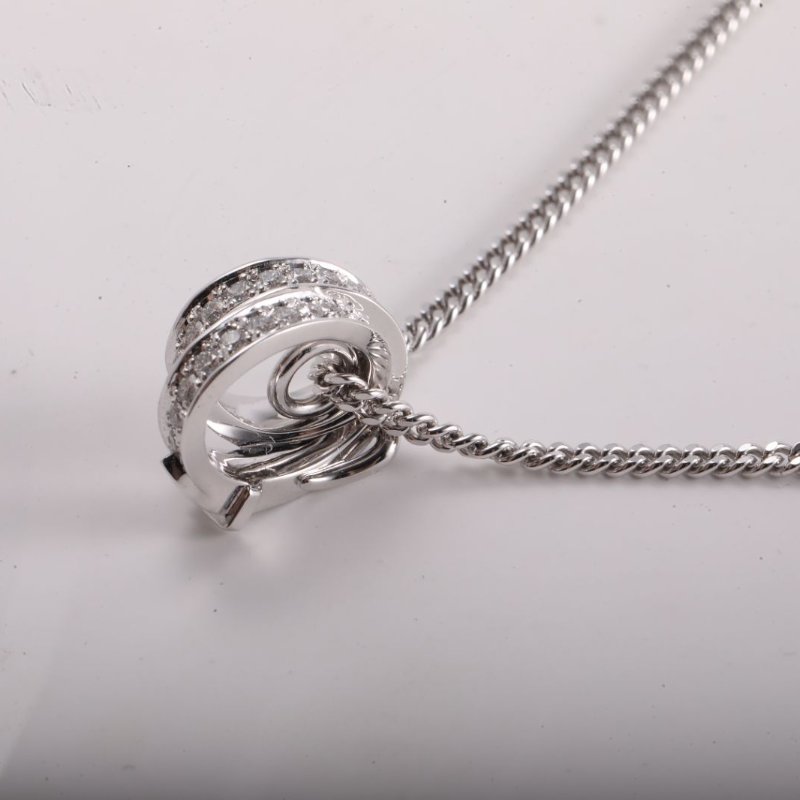 HERMES 18K白金鑽石白金全新愛馬仕Etriviere系列，滿鑽項鏈，專櫃10w，25年18K/項鍊-1