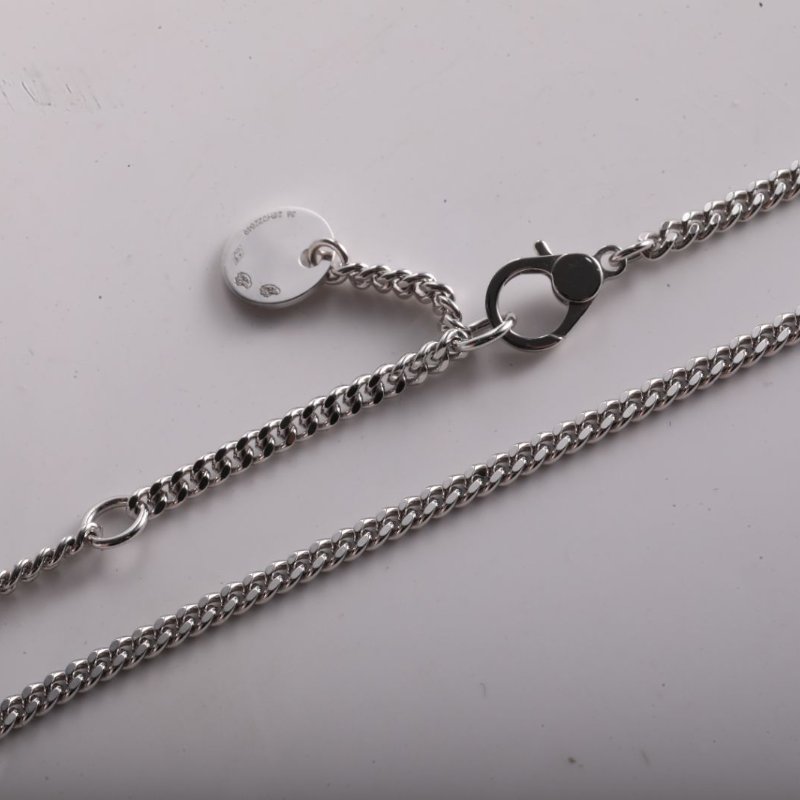 HERMES 18K白金鑽石白金全新愛馬仕Etriviere系列，滿鑽項鏈，專櫃10w，25年18K/項鍊-3