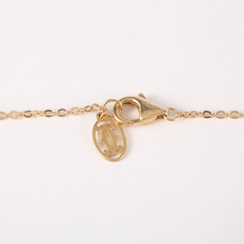 Cartier 18K黃金18K白金18K玫瑰金鑽石CartierTrinity玫瑰金黃金白金鑲鑽三環三色金項鏈///項鍊-4