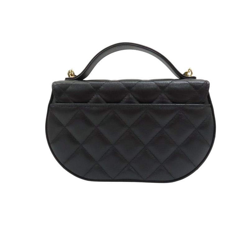 黑色 菱格紋 羊皮 圓弧 鍊帶 肩背包【CHANEL 香奈兒】 AP3367-1