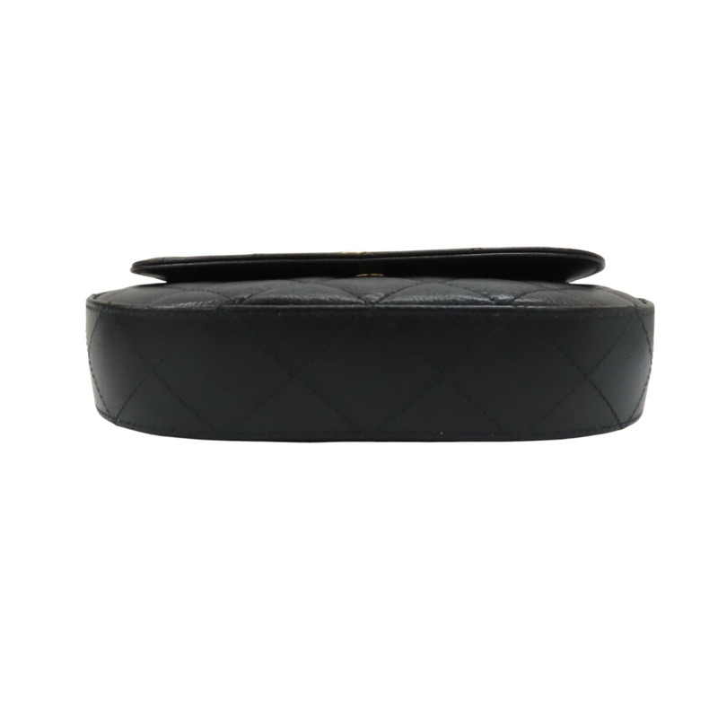 黑色 菱格紋 羊皮 圓弧 鍊帶 肩背包【CHANEL 香奈兒】 AP3367-3