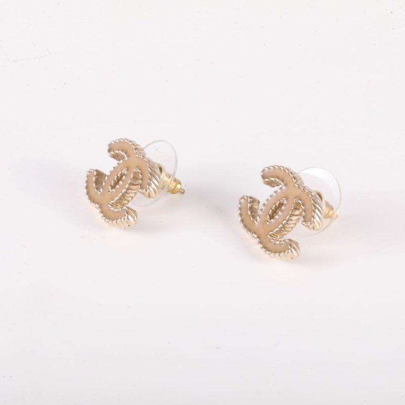 CHANEL 合金13A琺瑯雙C耳釘耳環-1