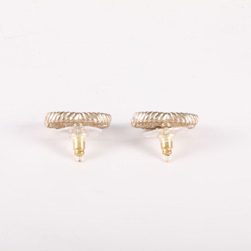 CHANEL 合金13A琺瑯雙C耳釘耳環-2