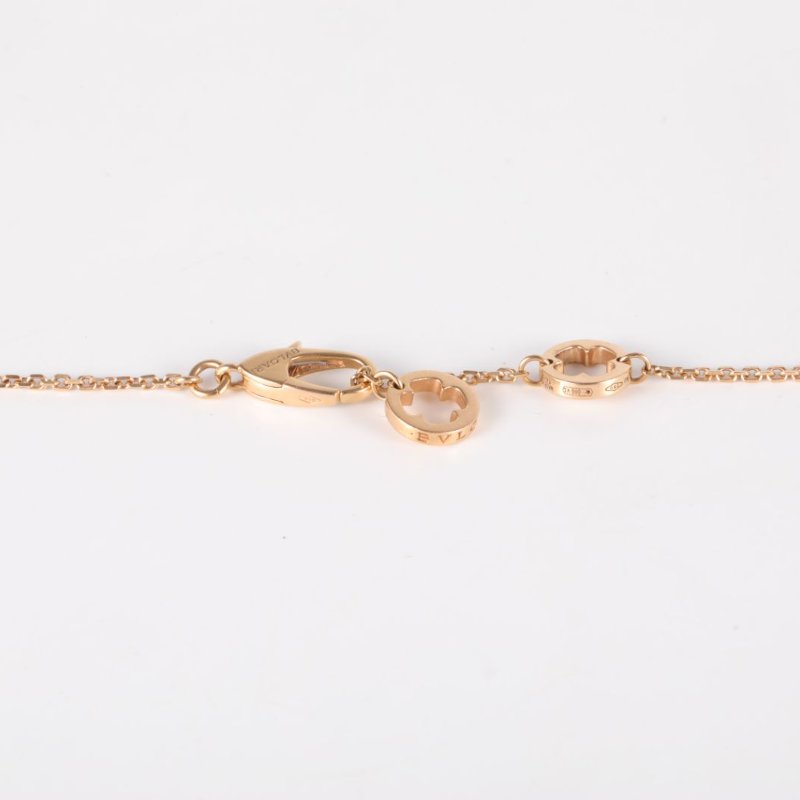 BVLGARI 18K玫瑰金鑽石玫瑰金Fiorever詠綻系列18k花朵滿鑽項鏈大號18K/項鍊-4