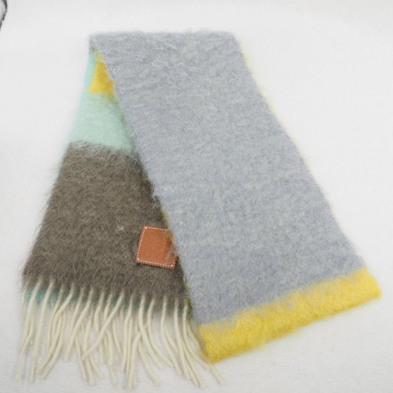 LOEWE 彩拼色圍巾-4