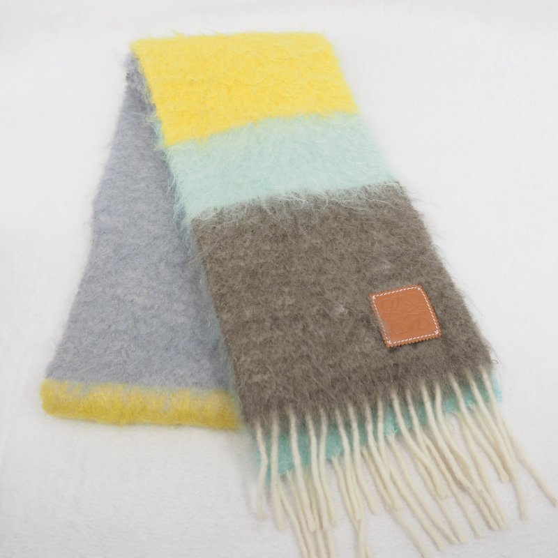 LOEWE 彩拼色圍巾-12