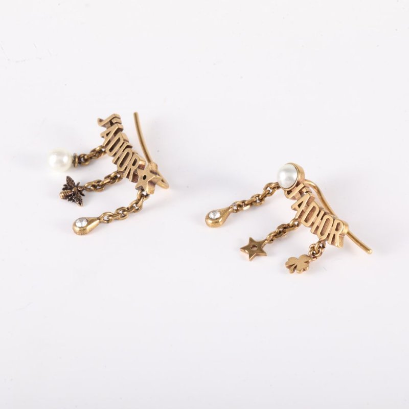 DIOR 合金JADIOR不對稱耳釘耳環-1