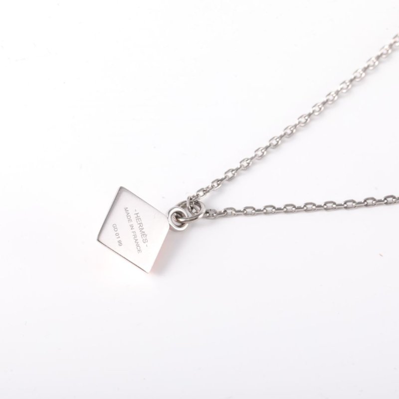 HERMES 合金菱形吊墜項鏈項鍊-2
