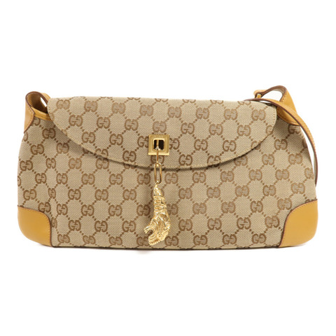 GUCCI 帆布Shoulder Bag金扣肩背袋