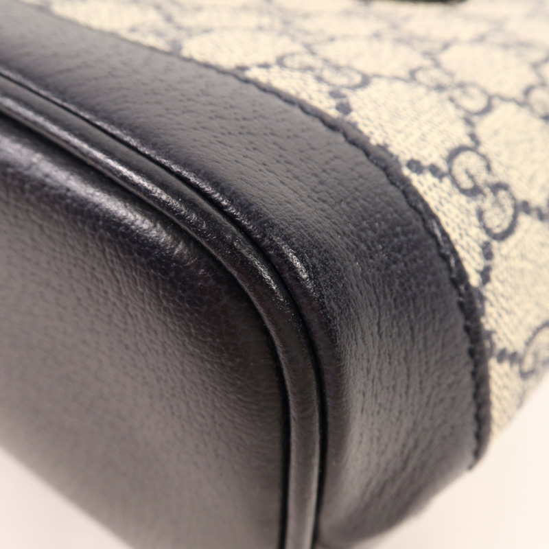 GUCCI 塗層帆布Shoulder Bag銀扣手挽肩背兩用袋-5