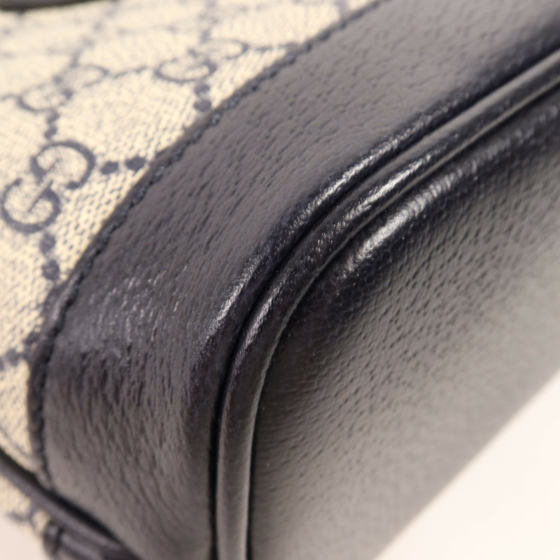 GUCCI 塗層帆布Shoulder Bag銀扣手挽肩背兩用袋-8