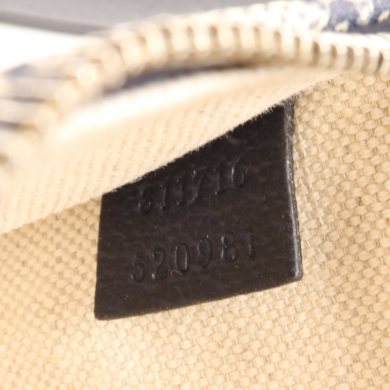 GUCCI 塗層帆布Shoulder Bag銀扣手挽肩背兩用袋-11