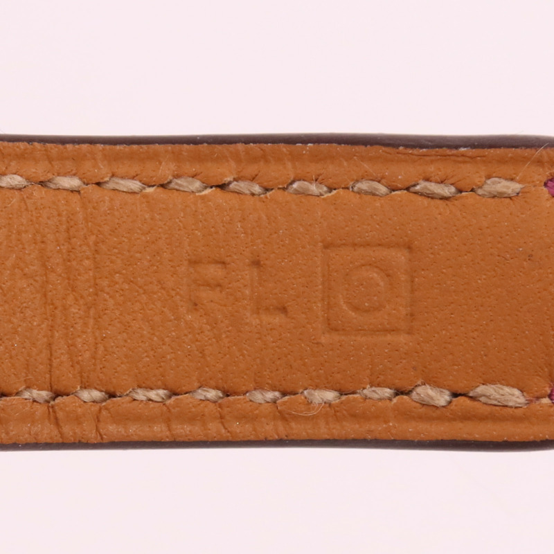 HERMES Swift皮革Rivale Double Tour Bracelet銀扣手帶Tosca-8