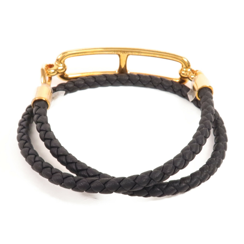 HERMES Swift皮革Roulis Double Tour金扣手鏈-1