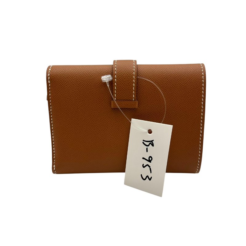 【美收精品HERMES】 棕色w刻印短夾 B-953【隔月月中將轉賣至日本 上架期限30天】-1