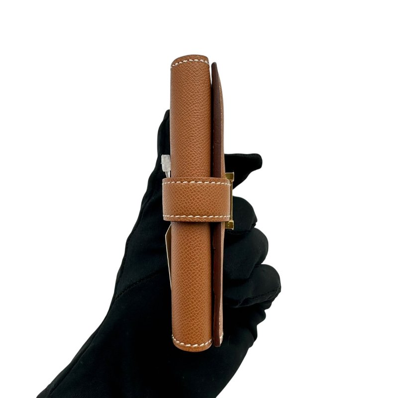 【美收精品HERMES】 棕色w刻印短夾 B-953【隔月月中將轉賣至日本 上架期限30天】-2