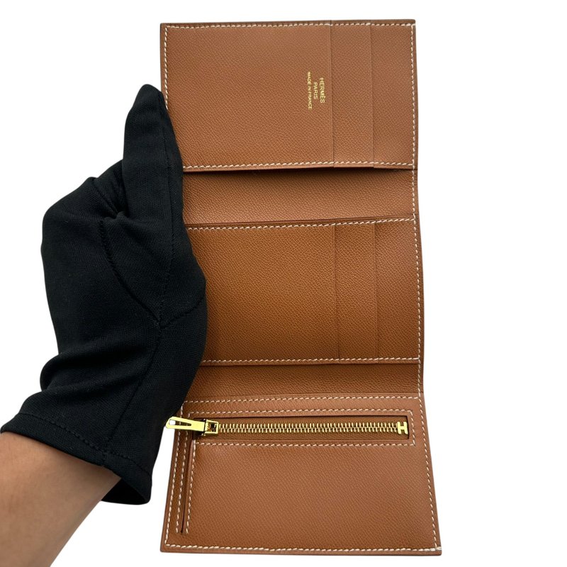 【美收精品HERMES】 棕色w刻印短夾 B-953【隔月月中將轉賣至日本 上架期限30天】-6