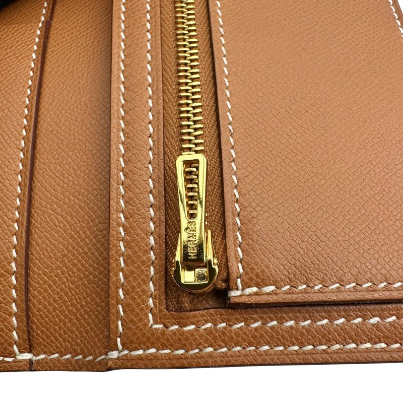 【美收精品HERMES】 棕色w刻印短夾 B-953【隔月月中將轉賣至日本 上架期限30天】-7