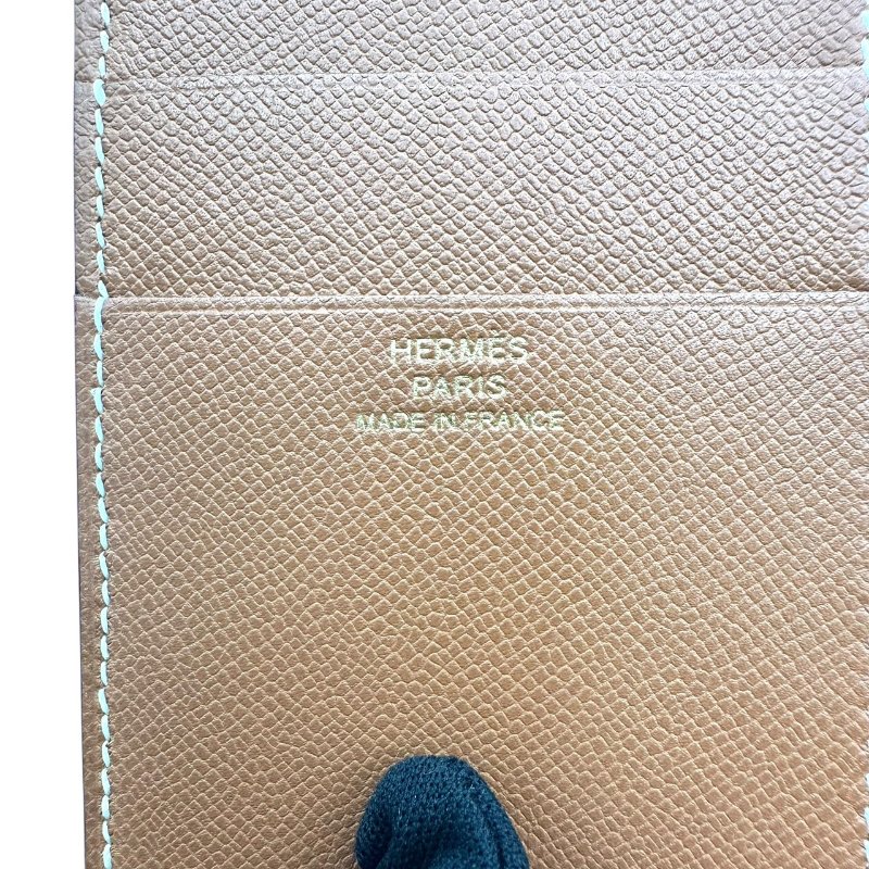 【美收精品HERMES】 棕色w刻印短夾 B-953【隔月月中將轉賣至日本 上架期限30天】-9