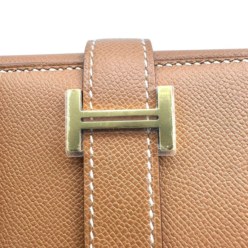 【美收精品HERMES】 棕色w刻印短夾 B-953【隔月月中將轉賣至日本 上架期限30天】-10