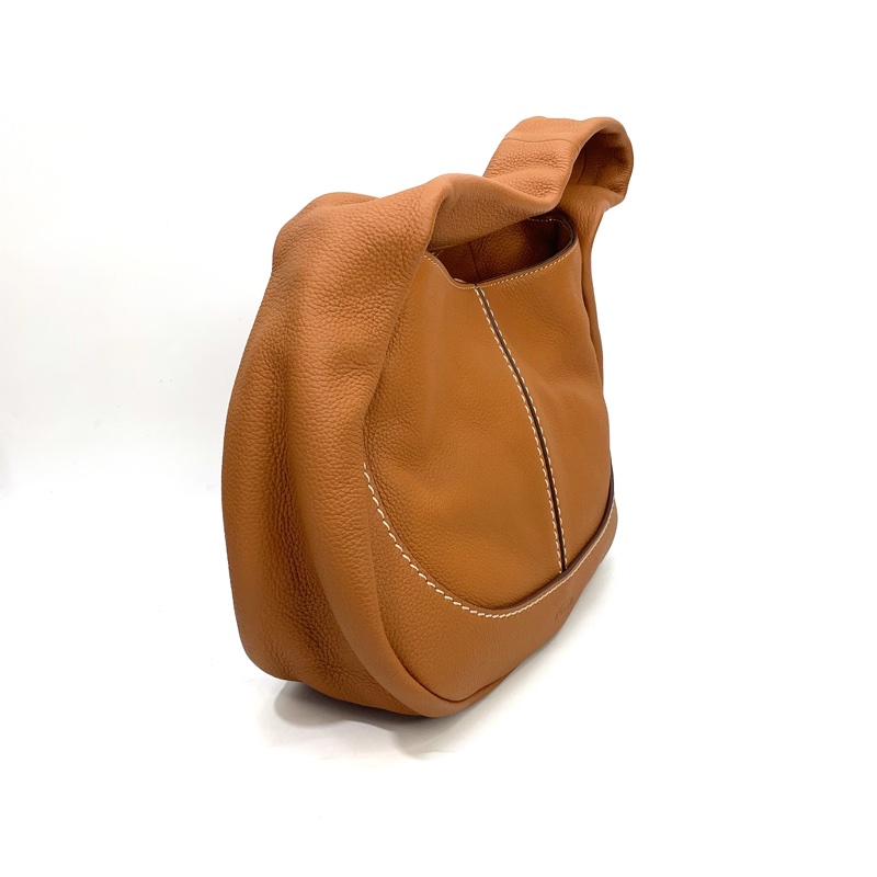 近全新 Tods 焦糖荔枝牛皮Shirt手提肩背Hobo包-2